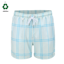 Men Rpet Swim Shorts with Elastic Waist and String Recycled Plastic Polyester Swim Trunks Mesh Lined Quick Dry Beach Shorts